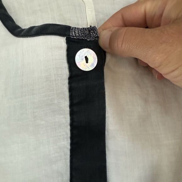 LA Fixsun Linen Tunic Top Womens S Oversized Lagenlook Minimalist Polka Dots - Picture 4 of 13